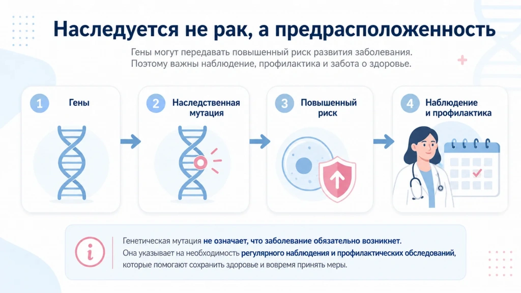 Схема наследственной предрасположенности к раку