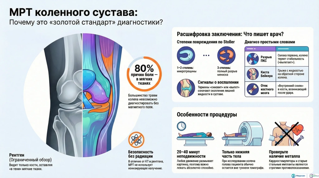 МРТ коленного сустава: Почему это "золотой стандарт"?